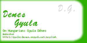 denes gyula business card